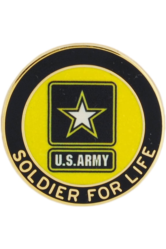 US Army Star Logo Soldier For Life Military Lapel Pin