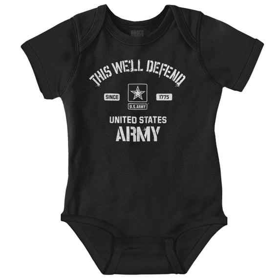 US Army Star Logo This We’ll Defend Romper Boys or Girls Infant Baby Brisco Brands 24M