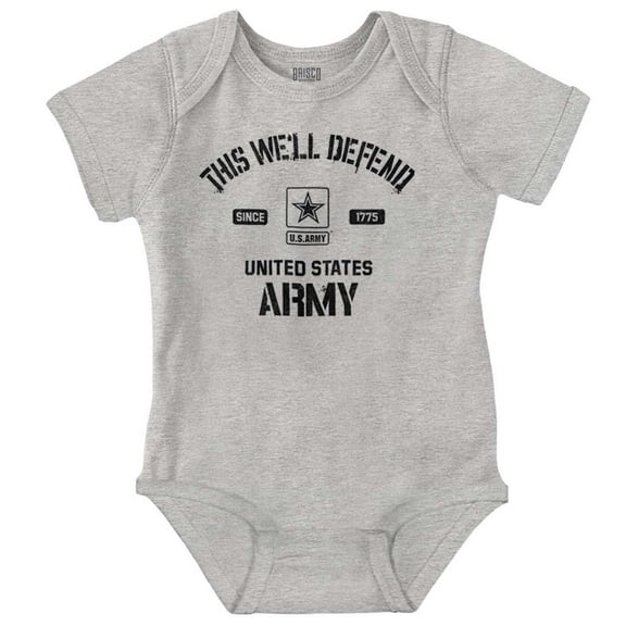 US Army Star Logo This We’ll Defend Romper Boys or Girls Infant Baby Brisco Brands NB