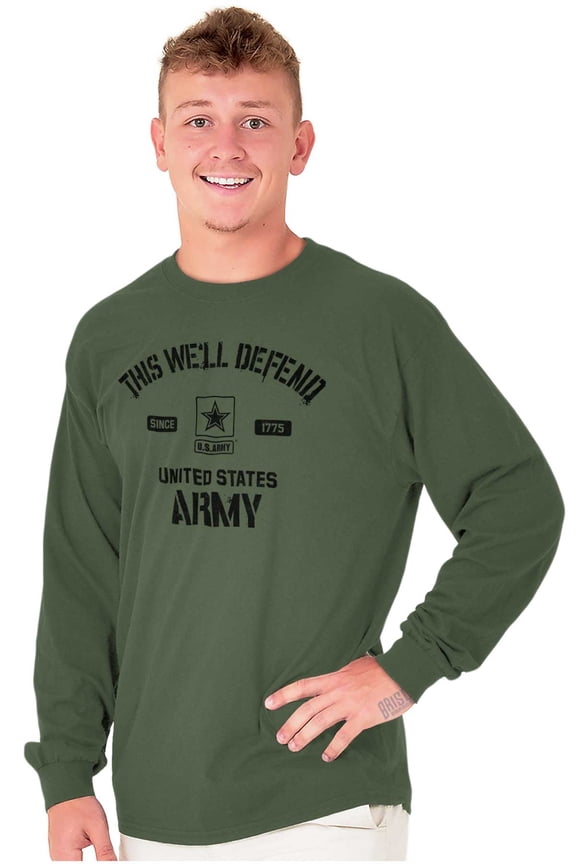 US Army Star Logo This We’ll Defend Unisex Plus Size Long Sleeve Shirt Brisco Brands 2X
