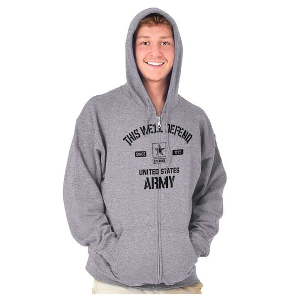 US Army Star Logo This We’ll Defend Unisex Plus Size Zip Hoodie Brisco Brands 2X