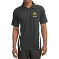 thumbnail image 1 of US Army Star Logo White Chest Print Colorblock Polo Shirt, 3XL Iron/White, 1 of 2