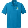 thumbnail image 1 of US Army Star Logo White Chest Print Textured Polo Shirt, Small Pondi Blue, 1 of 2