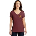 thumbnail image 1 of US Army Star Logo White Chest Print Womens Tri Blend V-neck T-Shirt, Large Maroon, 1 of 4