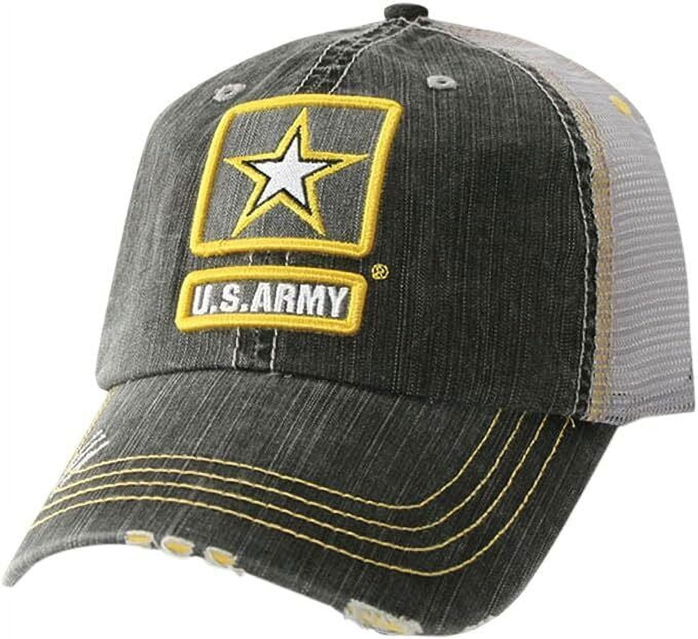US Army Star Military Embroidered Logo Black Mesh Cap Hat Official Licensed