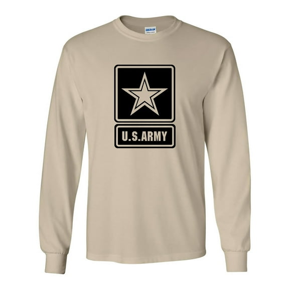 US Army Star Modern Logo Long Sleeve T-Shirt in Sand