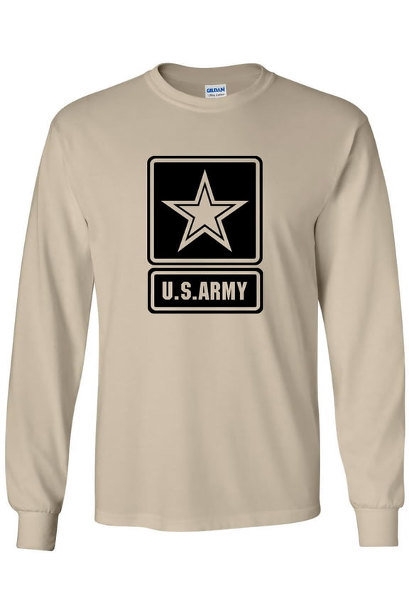 US Army Star Modern Logo Long Sleeve T-Shirt in Sand