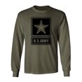 thumbnail image 1 of US Army Star Modern Logo Long Sleeve T-Shirt in military green, 1 of 3