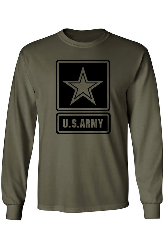 US Army Star Modern Logo Long Sleeve T-Shirt in military green
