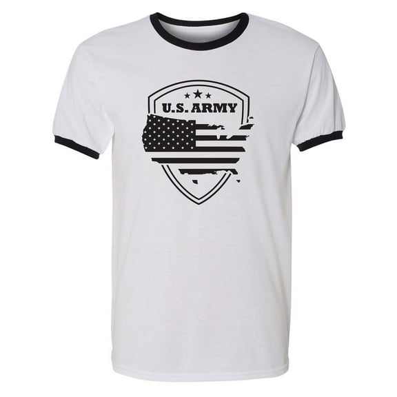 US Army Stars & Stripes Adult Short Sleeve Ringer T-shirt