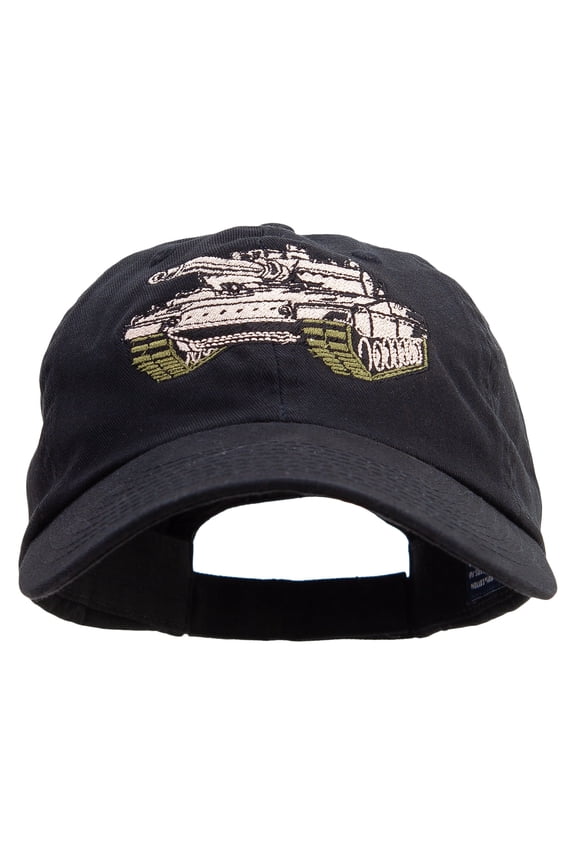 US Army Tank Embroidered Low Profile Dyed Cotton Twill Cap - Black OSFM