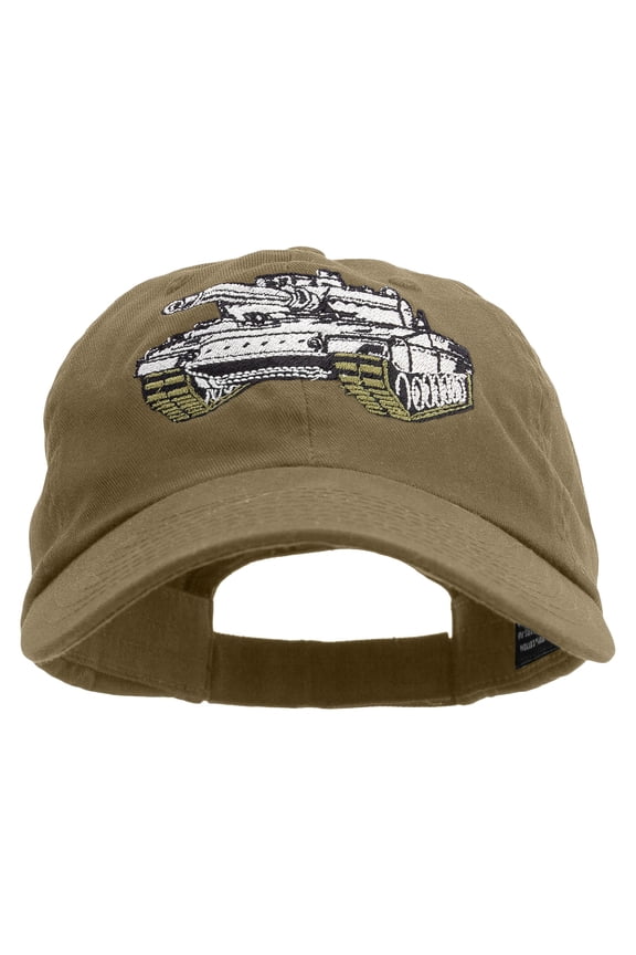 US Army Tank Embroidered Low Profile Dyed Cotton Twill Cap - Khaki OSFM
