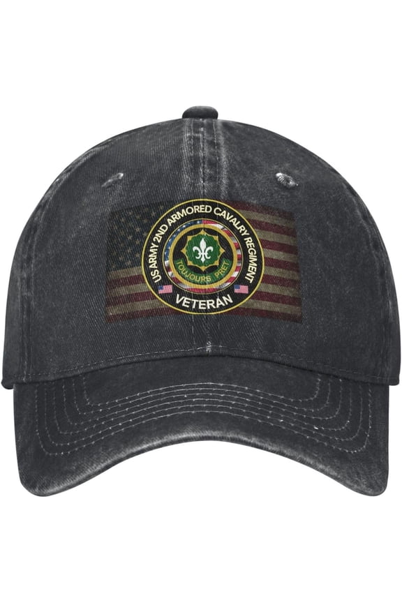US Army Veteran 2nd Armored Cavalry Regiment Baseball Cap Adjustable Personalized Adult Sports Hats