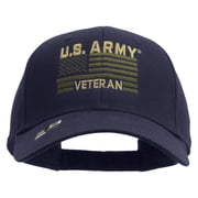 US Army Veteran Embroidered Low Profile Cotton Twill Cap - Navy OSFM