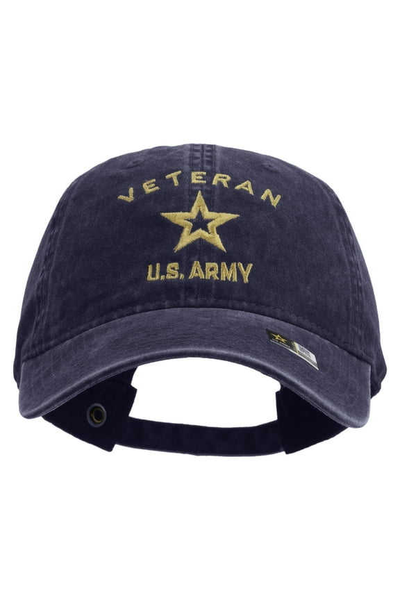 US Army Veteran Military Embroidered Washed Cap - Navy OSFM