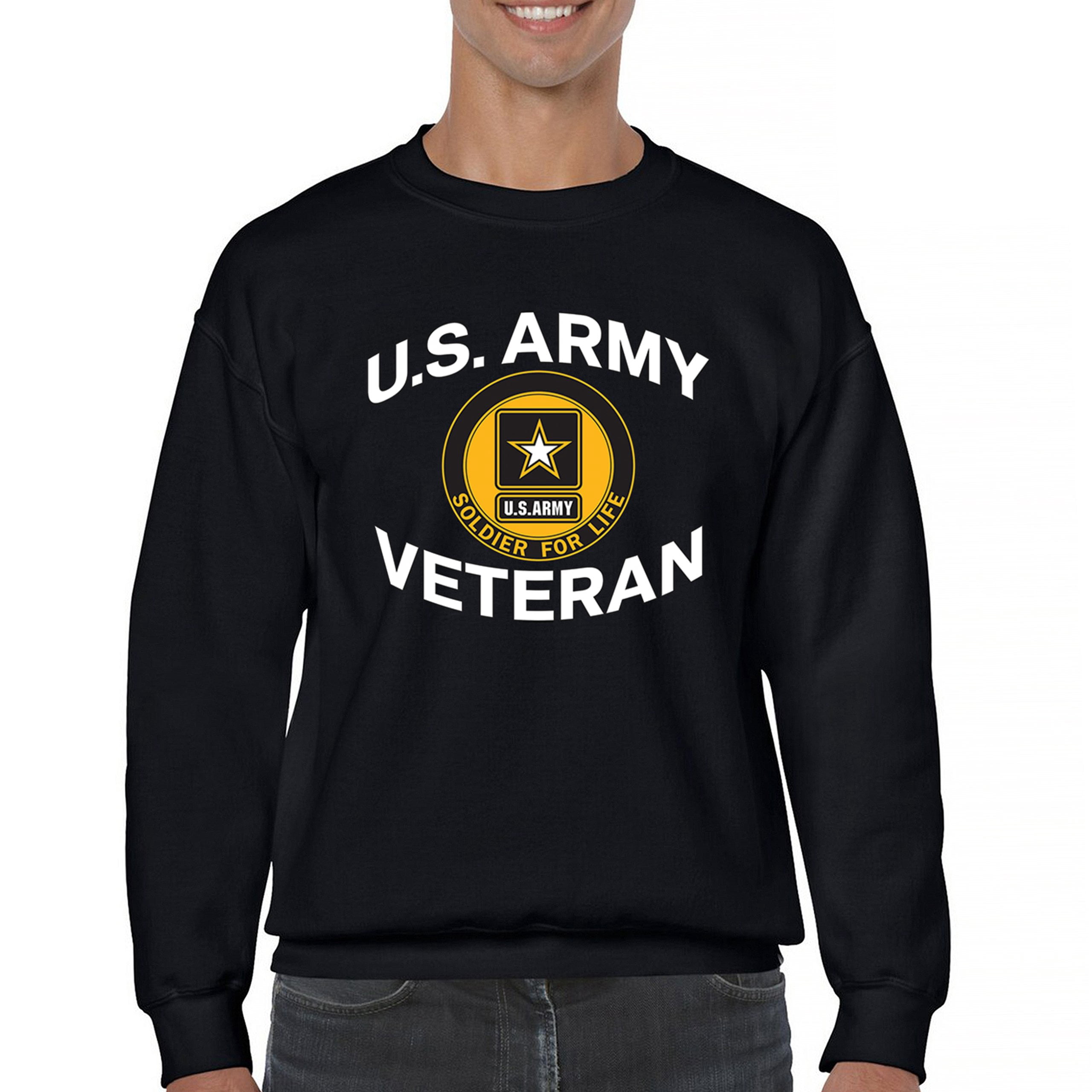 US Army Veteran Soldier For Life Sweatshirt Military Pride DD 214