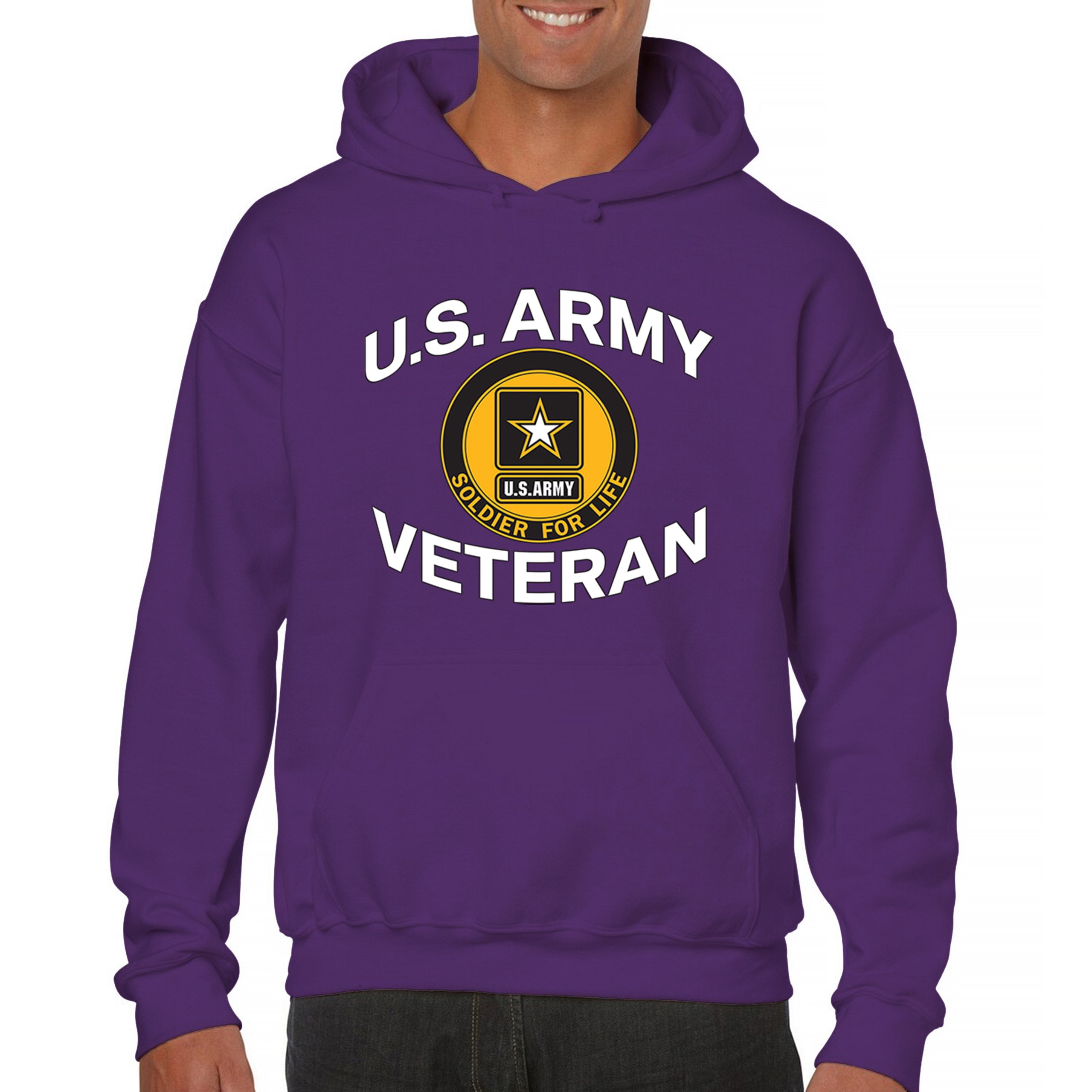 US Army Veteran Soldier For Life Sweatshirt Military Pride DD 214 Patriotic Armed Forces Gear Licensed Hoodie Walmart