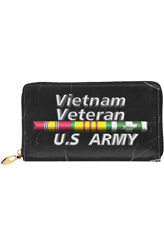 US Army Vietnam Veteran Wallet Card Bag Leather Wallet