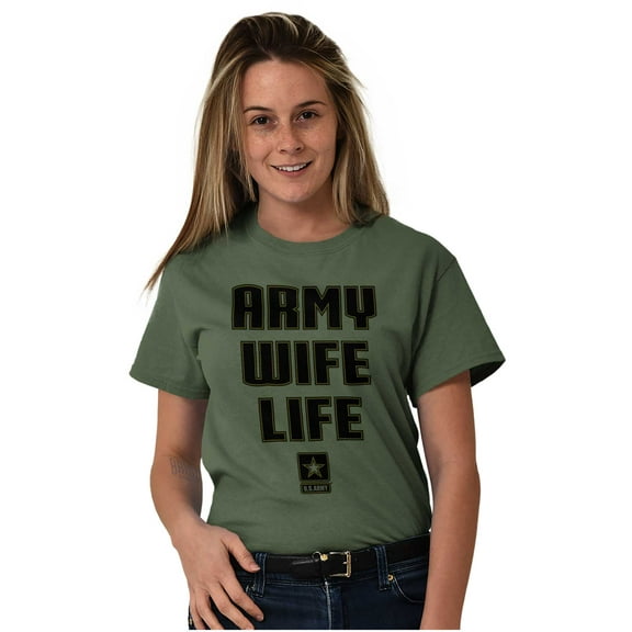 US Army Wife Life Military Logo Women's Graphic T Shirt Tees Brisco Brands S
