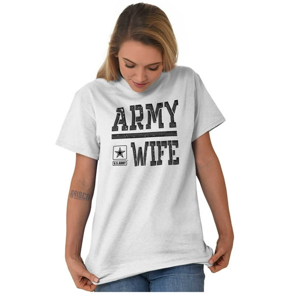 US Army Wife Military Soldier Pride Women's Graphic T Shirt Tees Brisco Brands L