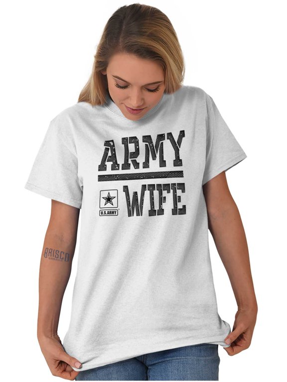 US Army Wife Military Soldier Pride Women's Graphic T Shirt Tees Brisco Brands M