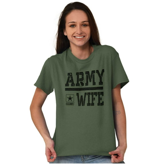 US Army Wife Military Soldier Pride Women's Graphic T Shirt Tees Brisco Brands S