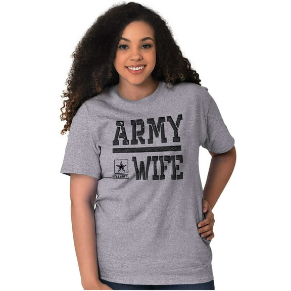 US Army Wife Military Soldier Pride Women's Graphic T Shirt Tees Brisco Brands X