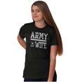 thumbnail image 1 of US Army Wife Military Soldier Pride Women's Graphic T Shirt Tees Brisco Brands X, 1 of 6