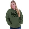 thumbnail image 1 of US Army Wife Military Star Logo Hoodie Sweatshirt Women Brisco Brands S, 1 of 6