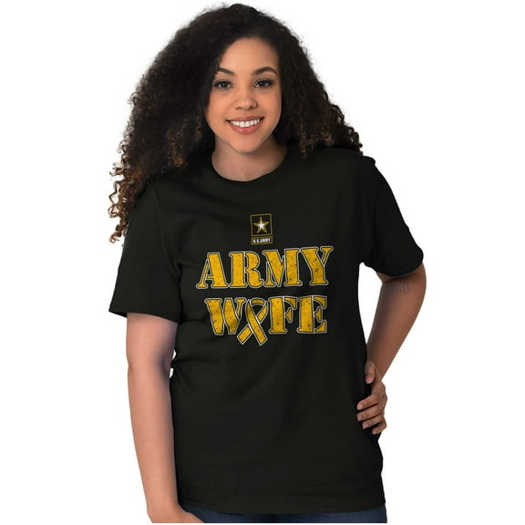 US Army Wife Military Support Ribbon Women's Graphic T Shirt Tees Brisco Brands S
