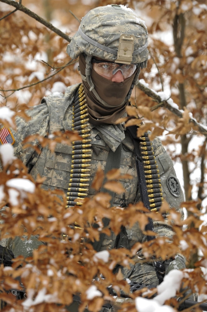 US Army soldier conducts a dismounted patrol Canvas Art - Stocktrek Images (23 x 35)