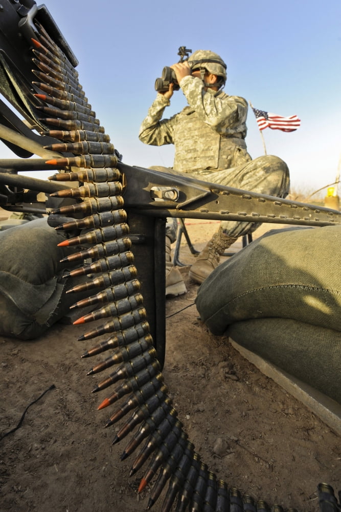 US Army soldier scouts for enemy activity during an operation in Afghanistan Canvas Art - Stocktrek Images (23 x 34)