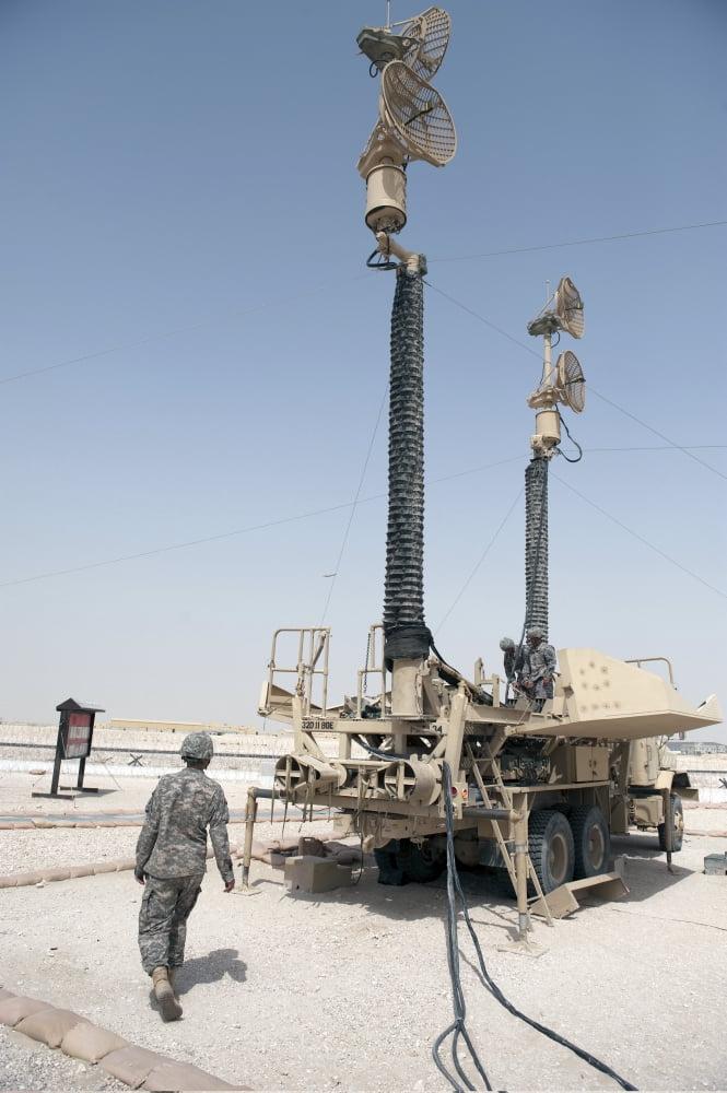 US Army soldiers prepare to move a Patriot Air Defense Missile System Canvas Art - Stocktrek Images (23 x 35)