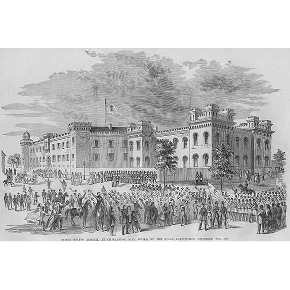 US Arsenal at Charleston, SC prior to its seizure by the State; it was Guarded by the Washington Light Infantry Poster Print by Frank Leslie (18 x 24)