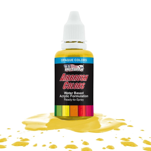 U.S. Art Supply 1-Ounce Opaque Bright Yellow Airbrush Paint
