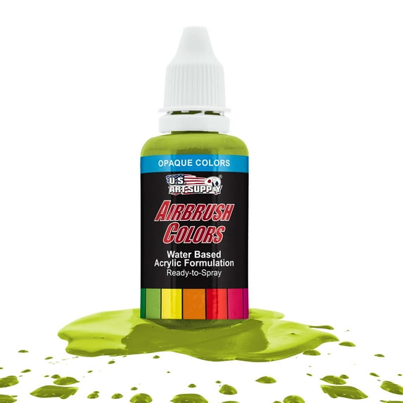 U.S. Art Supply 1-Ounce Opaque Chartruesse Airbrush Paint