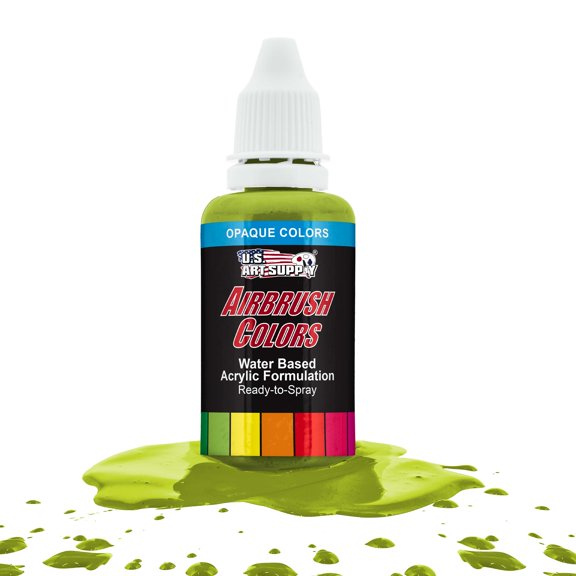 U.S. Art Supply 1-Ounce Opaque Chartruesse Airbrush Paint
