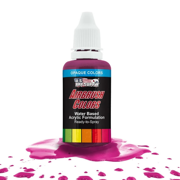 U.S. Art Supply 1-Ounce Opaque Magenta Airbrush Paint