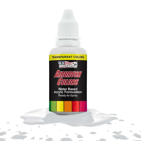 U.S. Art Supply 1-Ounce Transparent White Airbrush Paint