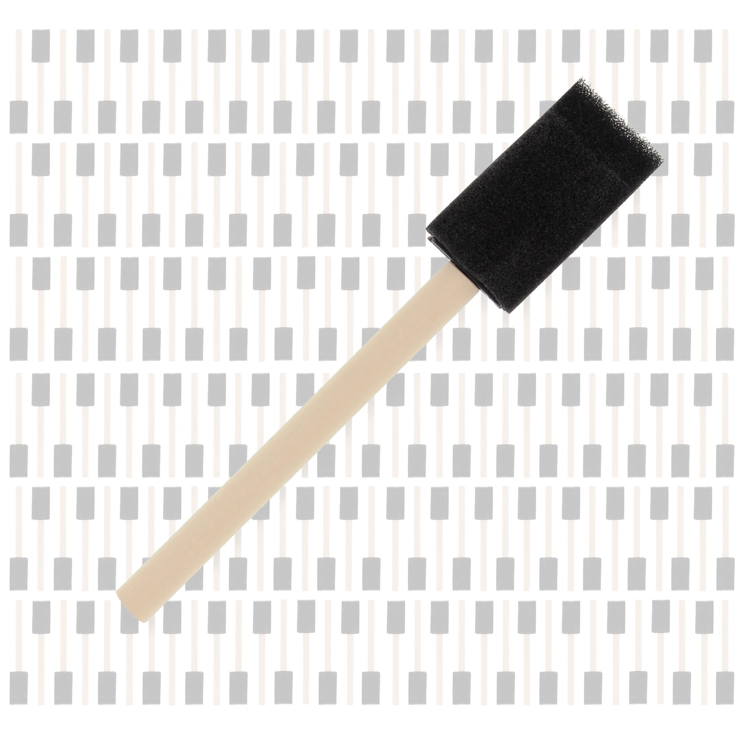 U.S. Art Supply 1 inch Foam Sponge Wood Handle Paint Brush Set (Full Case of 600 Brushes) - Lightweight, Durable and Great