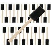 U.S. Art Supply 1 inch Foam Sponge Wood Handle Paint Brush Set (Value Pack of 25) - Lightweight, durable