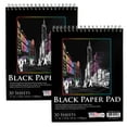 US Art Supply 9x12 in. Black Heavyweight Paper, Spiral Sketch Pad