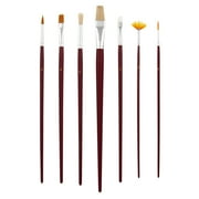 US Art Supply 12pc Long Handle Nylon Hair, Bristle Art Paint Brush Variety Set