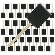 U.S. Art Supply 2 inch Foam Sponge Wood Handle Paint Brush Set (Value Pack of 40) - Lightweight, durable