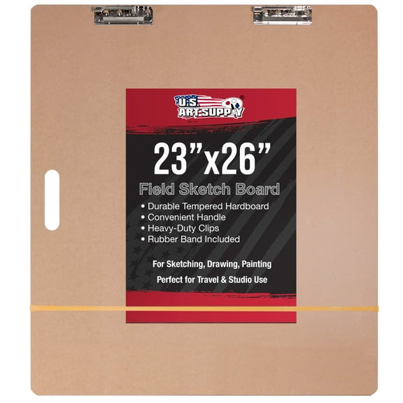 US Art Supply 23"x26" Artist Field Sketch Tote Board Drawing Heavy-Duty Clip