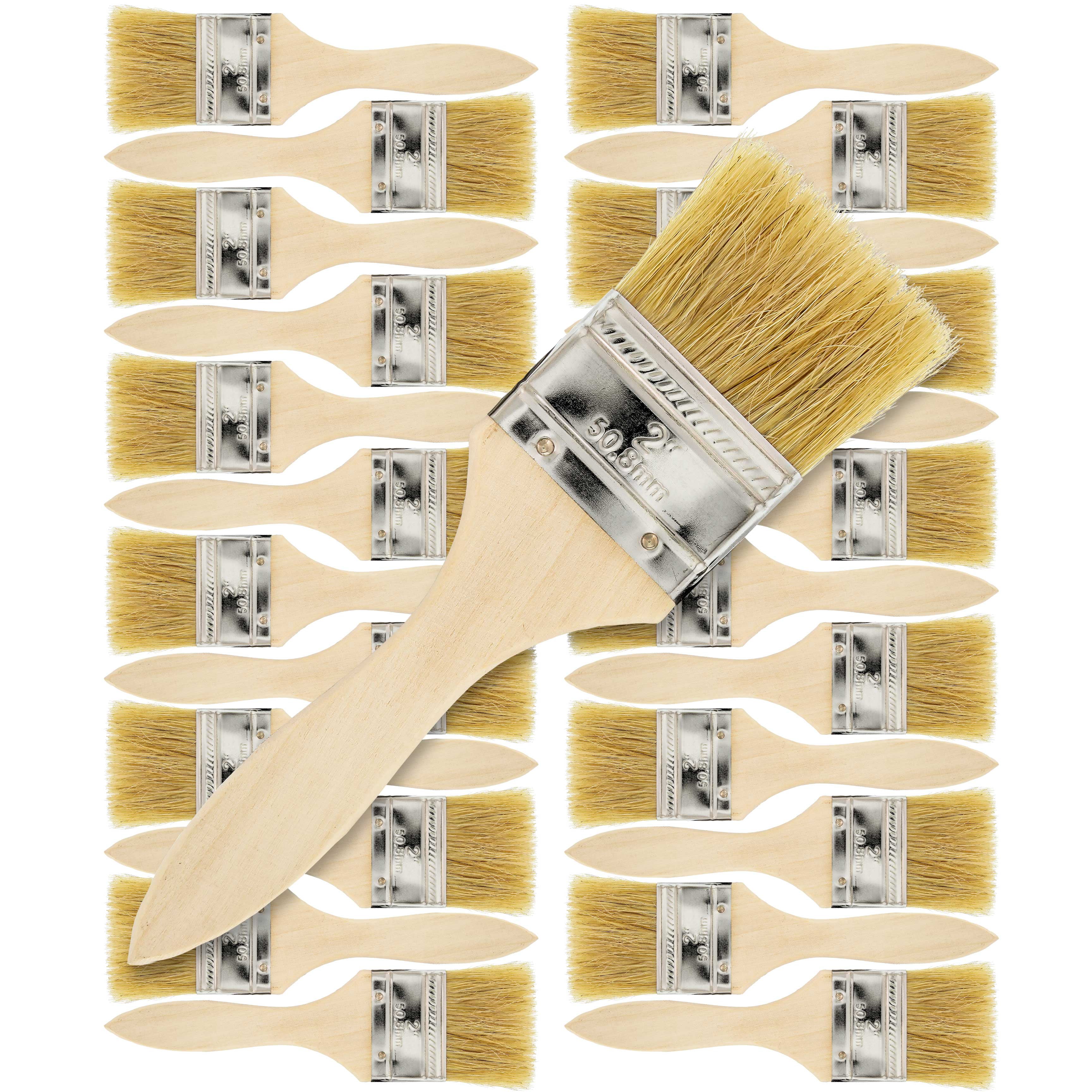 US Art Supply 24 Pack of 2 inch Paint and Chip Paint Brushes for Paint,  Stains, Varnishes, Glues, and Gesso