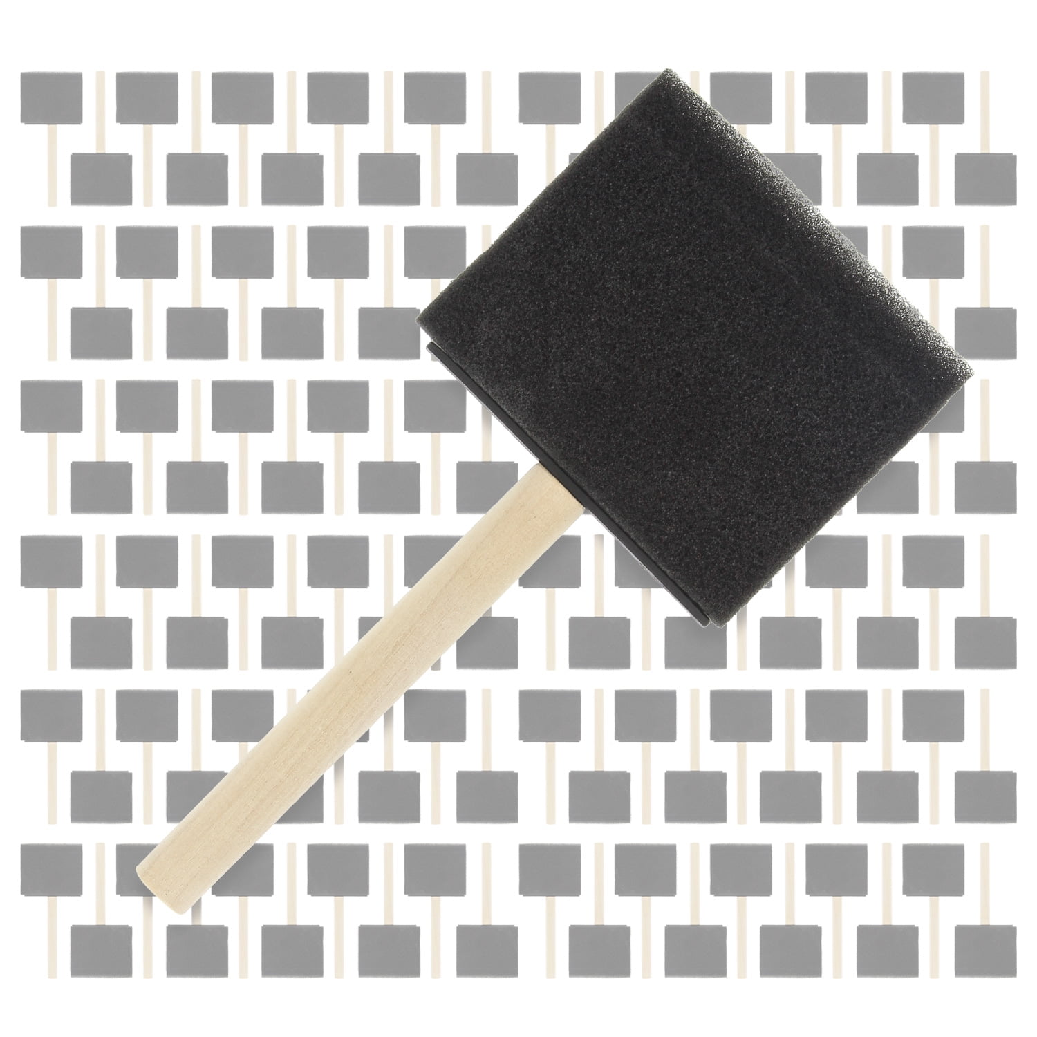 U.S. Art Supply 3 inch Foam Sponge Wood Handle Paint Brush Set (Full Case of 360 Brushes) - Lightweight, Durable and Great