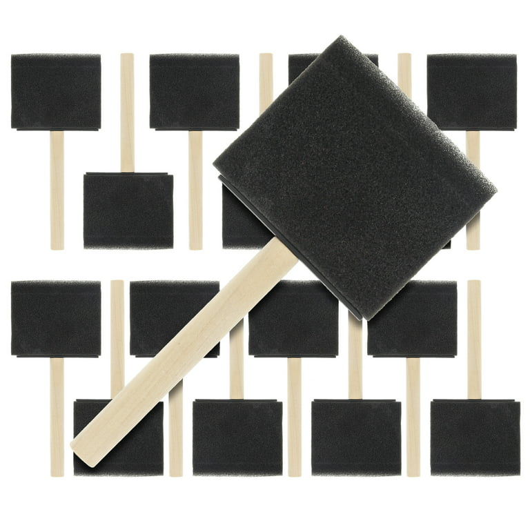 Pro Grade 2 inch Foam Sponge Wood Handle Paint Brush Set (48 Value Pack) Lightwe