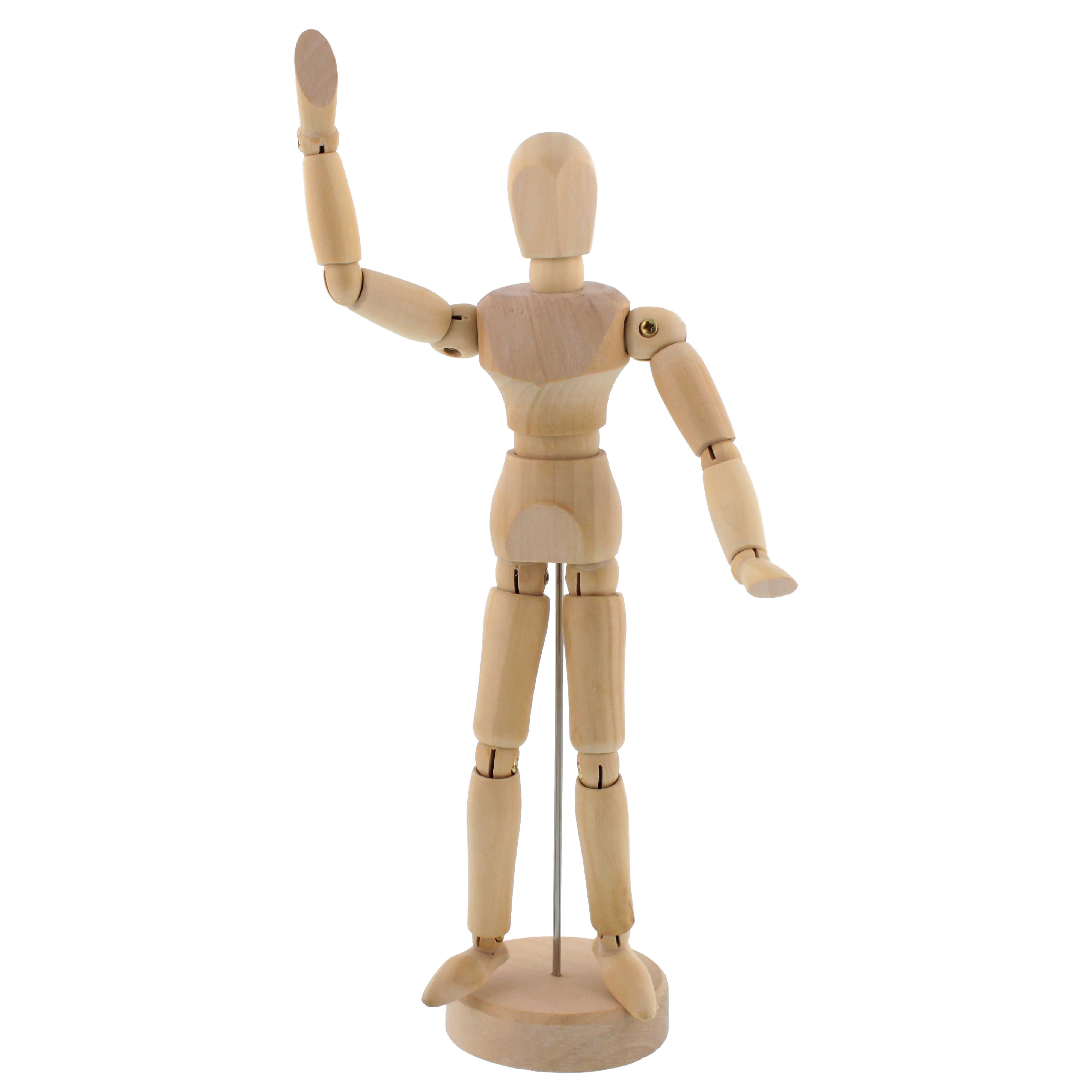 Artist Manikin Posable Figure - 4.5 Magnetic Wood Mannequin Form for Human Figure  Drawing - Full Body Mini Wooden Art Model on Stand - Life Drawing Supplies  4.5 Magnetic