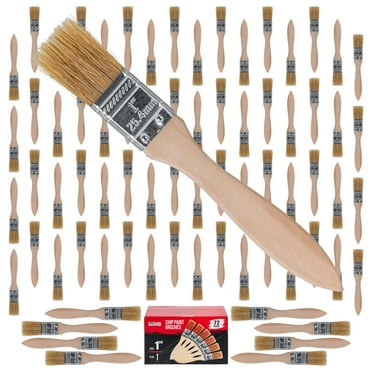 US Art Supply 72 Pack of 1 inch Paint and Chip Paint Brushes for Paint, Stains, Varnishes, Glues, and Gesso